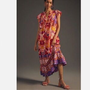 ANTHROPOLOGIE x Maeve Cassandra Floral Ruffled Maxi Dress